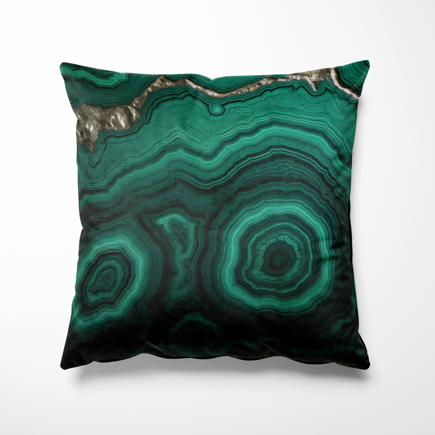 マラカイト天然石柄クッション-Deep Green Malachite【IIRIDO (イリド)- 石のない石屋】