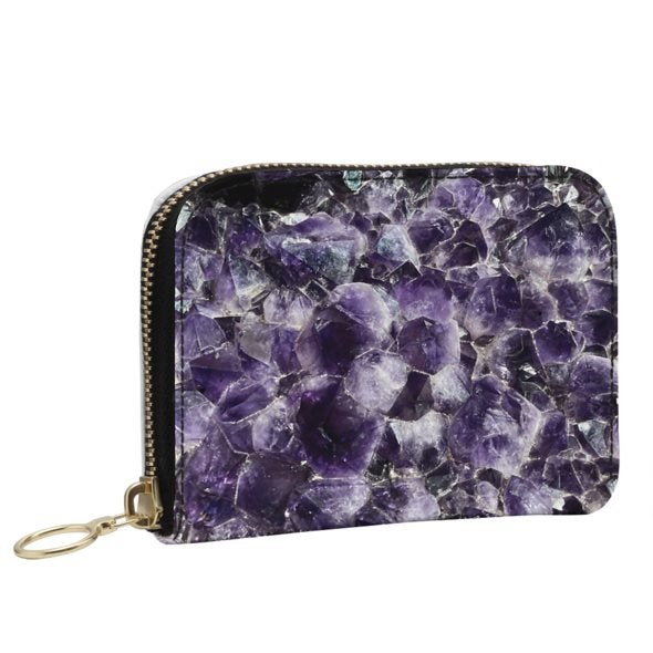 Deep Purple Amethyst Leather Small Wallet