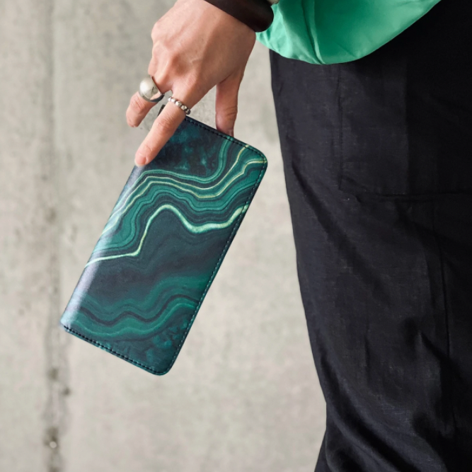 Dark Green Malachite Clutch Wallet