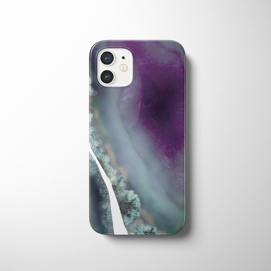 パープルブルーアゲートスライス ハードスマホケース - Purple Blue Agate Slice