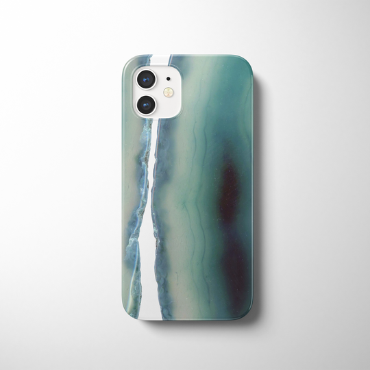 ティールグリーンアゲートスライス ハードスマホケース - Teal Green Agate Slice