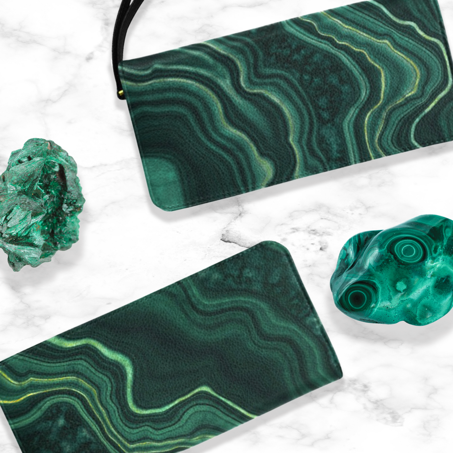 Dark Green Malachite Clutch Wallet